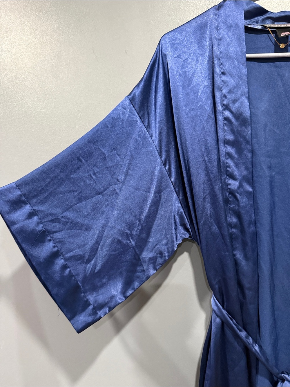 Victoria's Secret Royal Blue Satin Kimono Robe - Picture 5 of 8